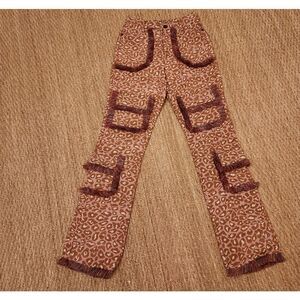 Rockstar Original Leopard Print Pants with Fringe Size M NWOT